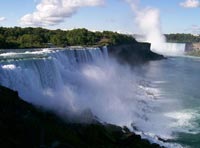 Ниагарский водопад, находится на границе США и Канады, Северная Америка.