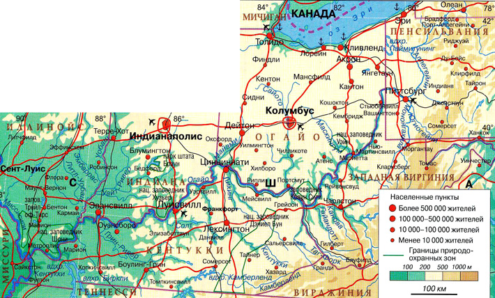 река Огайо на карте