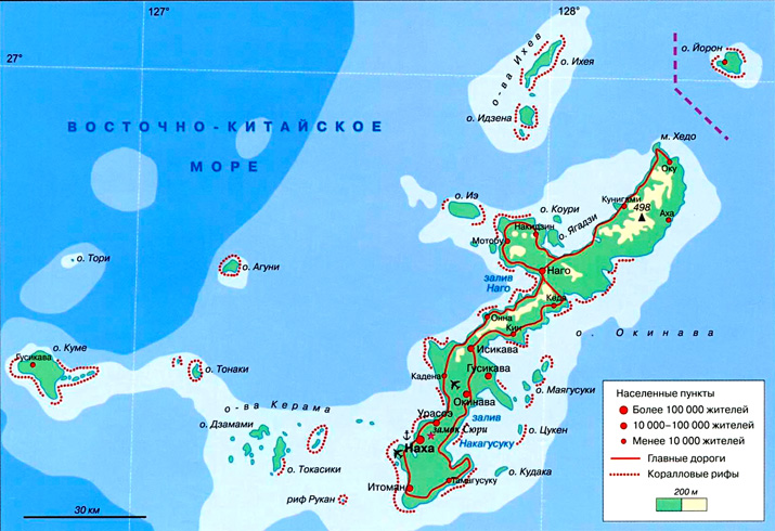 Остров Окинава на карте
