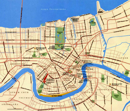 карта города Новый Орлеан