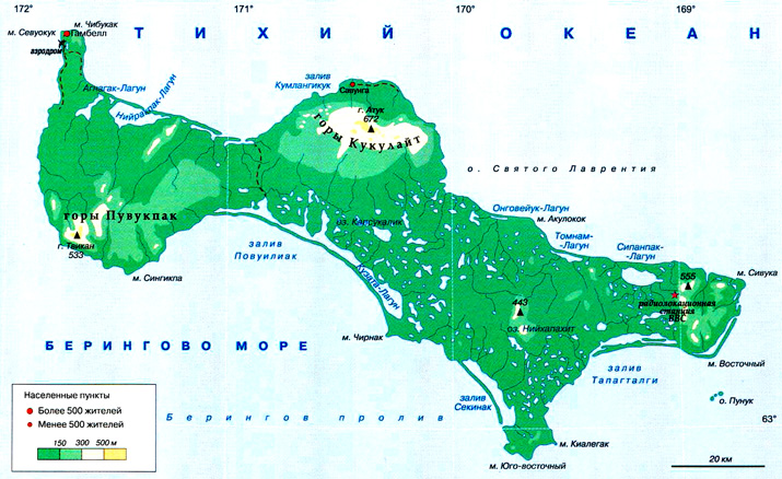 Остров Святого Лаврентия на карте