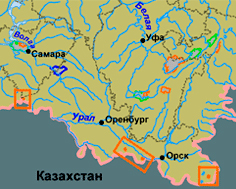 Оренбургский заповедник на карте