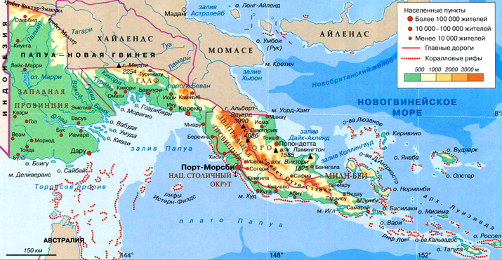 регион Папуа на карте