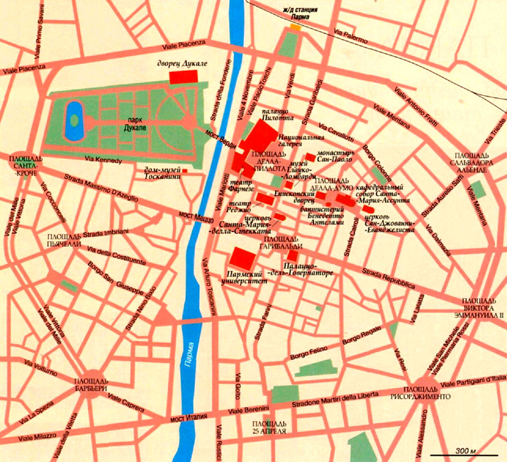 карта города Парма