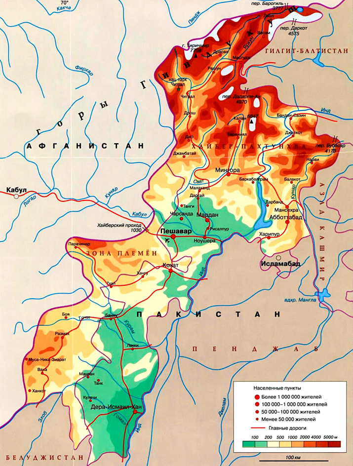 провинция Хайбер-Пахтунхва на карте