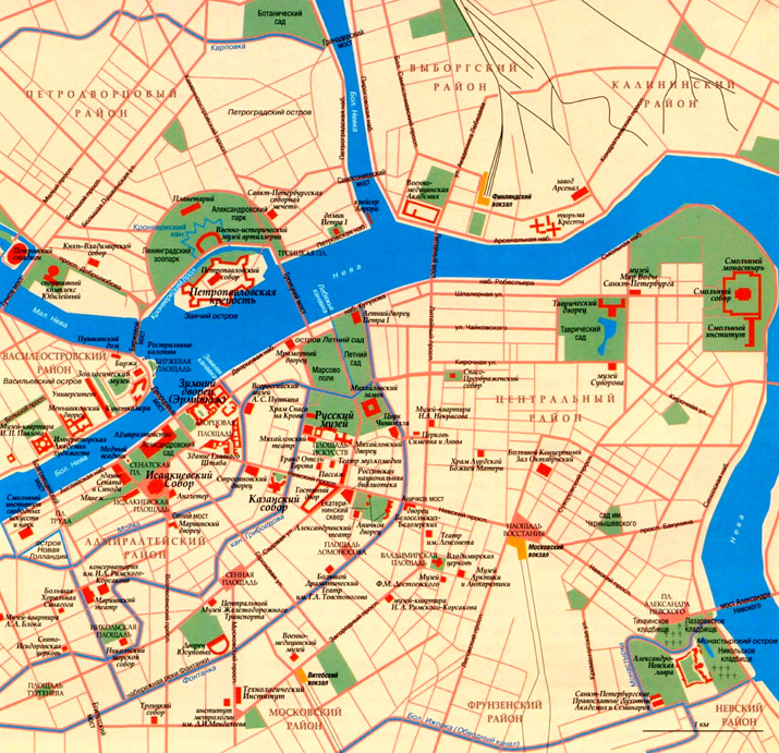 карта города Санкт-Петербург