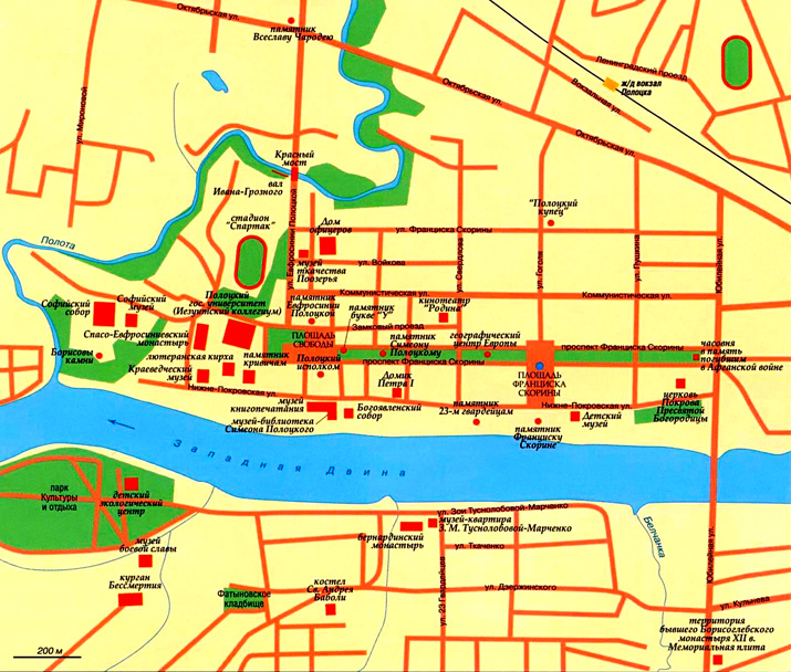 карта города Полоцк