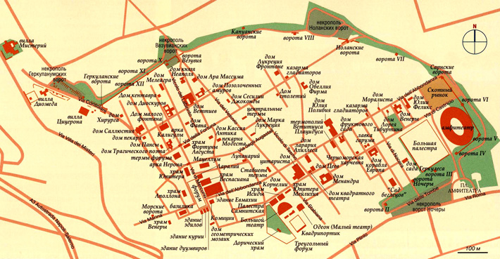 Город Помпеи на карте
