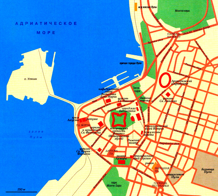Карта города Пула