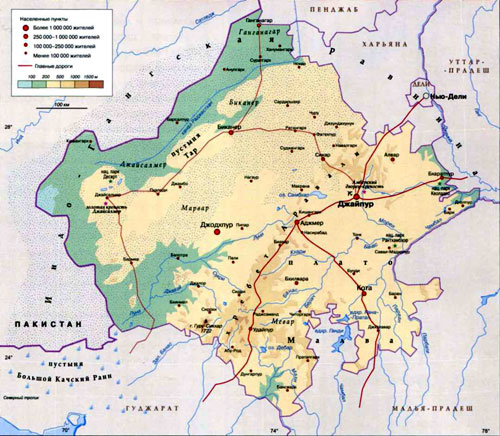 Карта Раджастхана