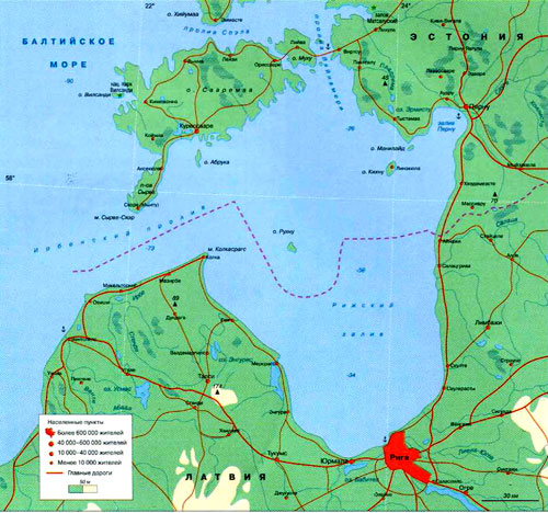 Рижский залив на карте