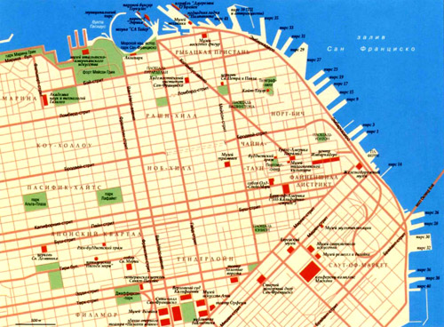 Город Сан-Франциско на топографической карте, США.