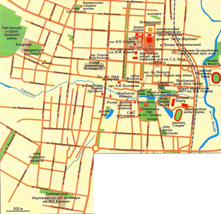 карта города Саранск