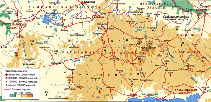 Казахский мелкосопочник на карте