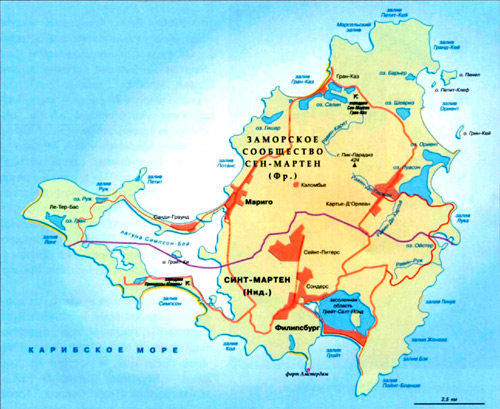 Карта Сен-Мартена