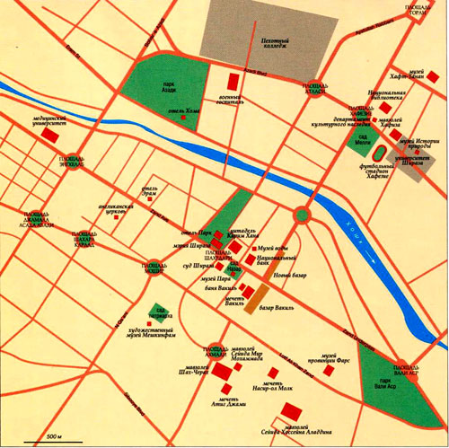 карта города Шираз (Иран)