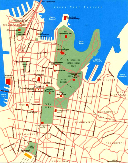 Город Сидней на топографической карте, Австралия.