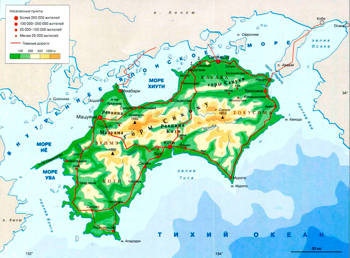 карта Сикоку (Япония)