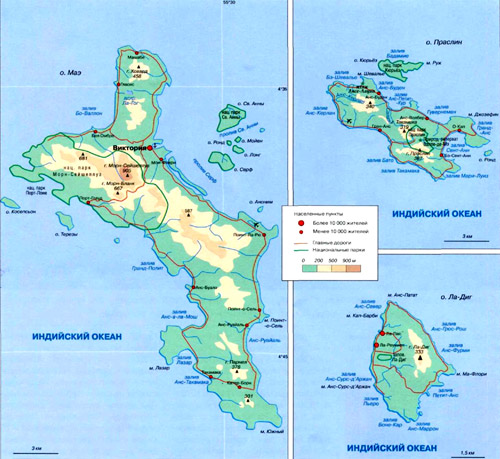 Сейшельские острова на карте.