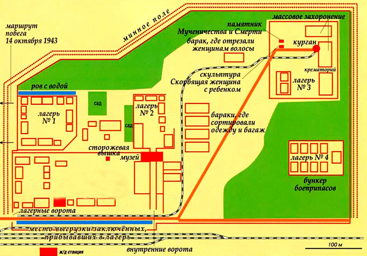 Концентрационный лагерь Собибор на карте