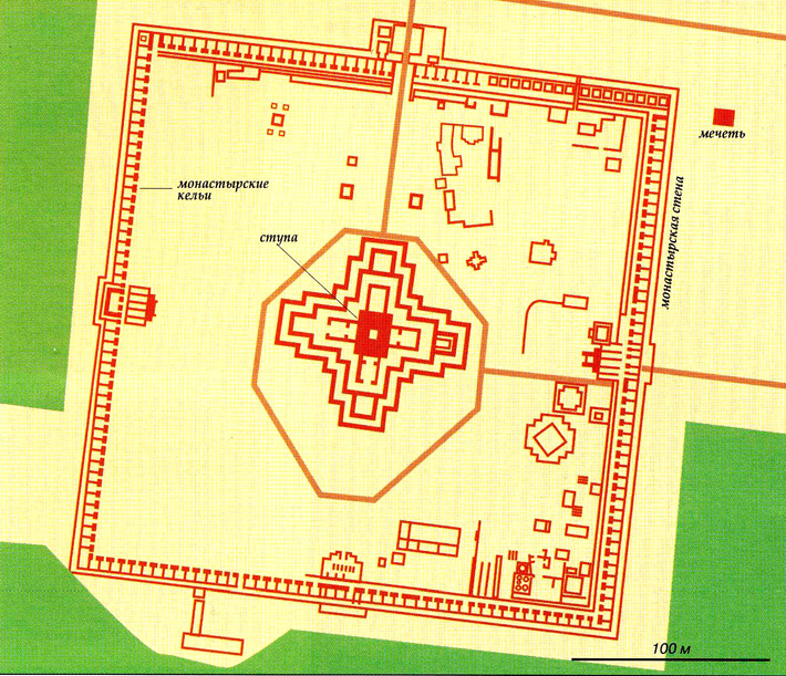 карта Сомапура Махавихара