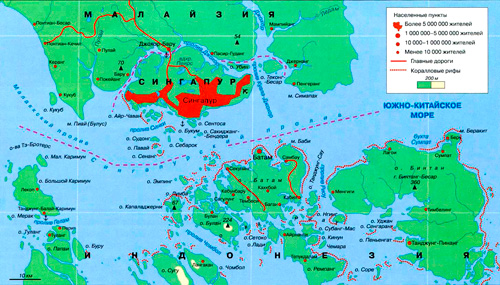 Сингапурский пролив на карте