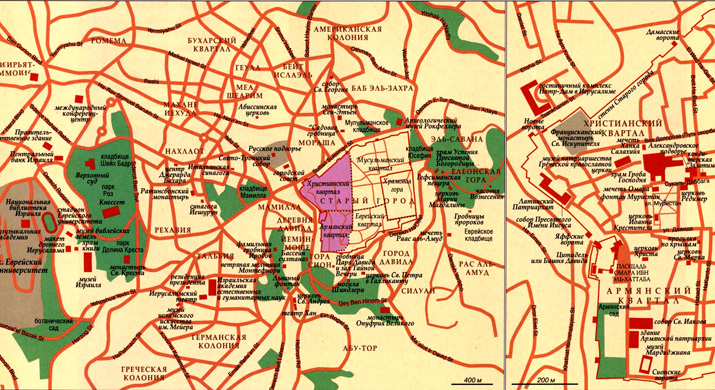 Христианский квартал на карте (Иерусалим)