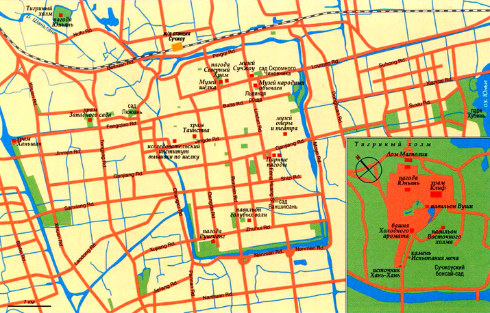 карта Сучжоу