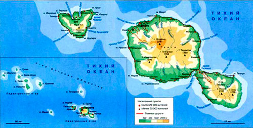 Таити и острова Общества на карте