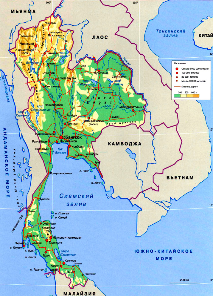 Таиланд на карте