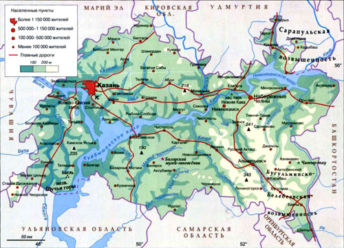 Карта Татарстана
