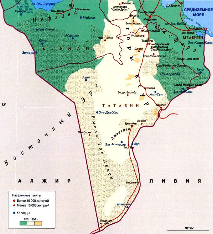 Провинция-город Татавин на карте