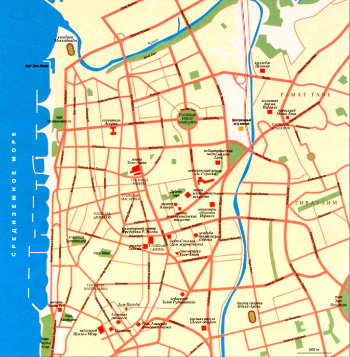 Карта города Тель-Авив