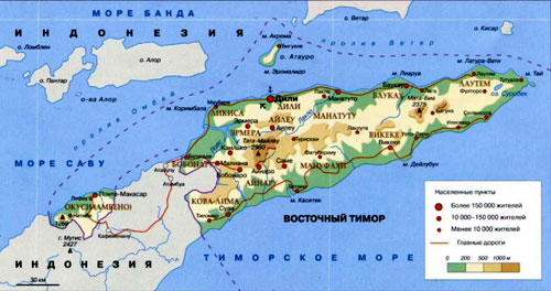 Географическая карта Восточного Тимора