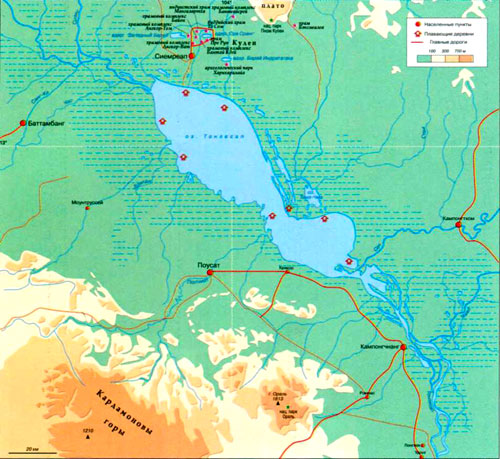 Тонлесап на карте (Камбоджа)