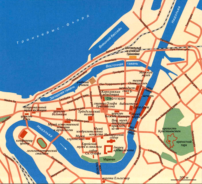 карта города Тронхейм