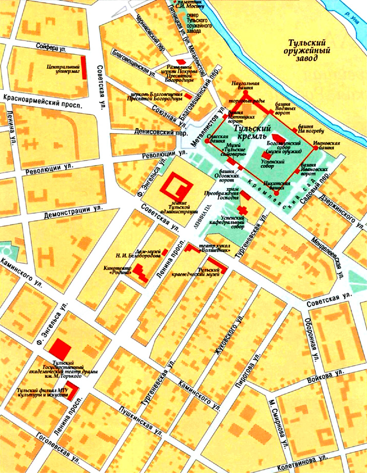 карта города Тула