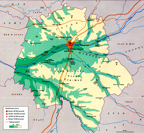 Турень на карте (Франция)