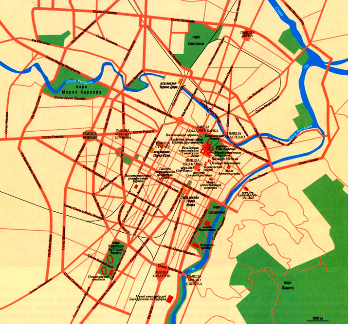 карта Турина