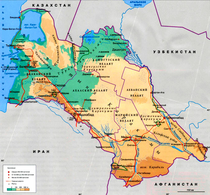 Туркменистан на карте