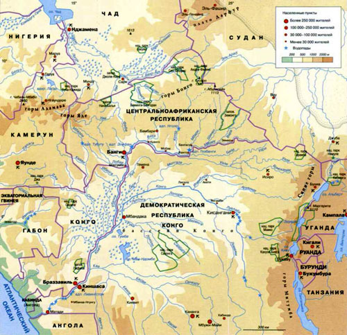 река Убанги карта