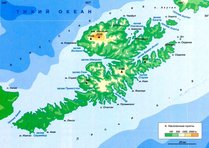 остров Уналашка на карте