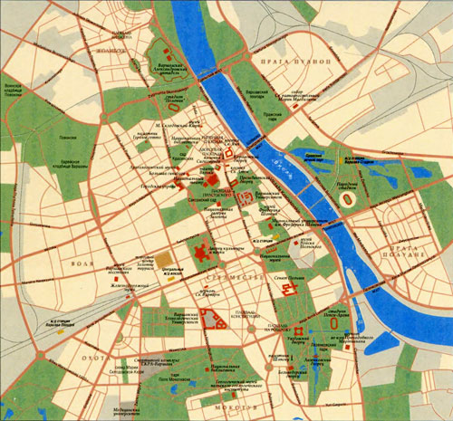 Карта Варшавы