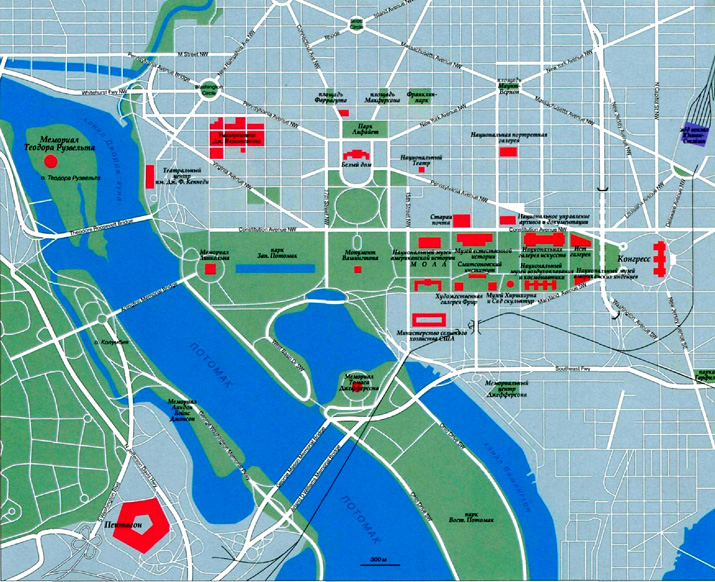 карта города Вашингтон