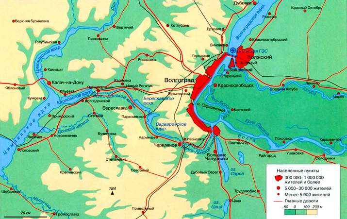 Волго-Донской канал на карте