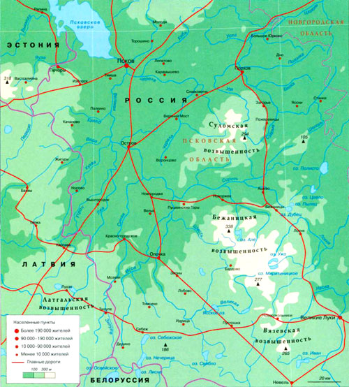 река Великая на карте (Псковская область)