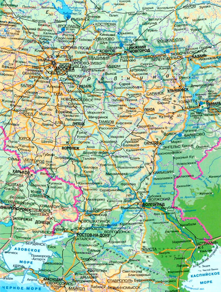 река Волга на карте