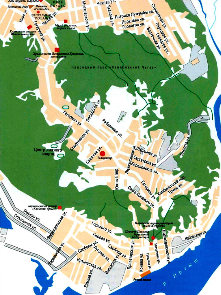 карта города Ханты-Мансийск