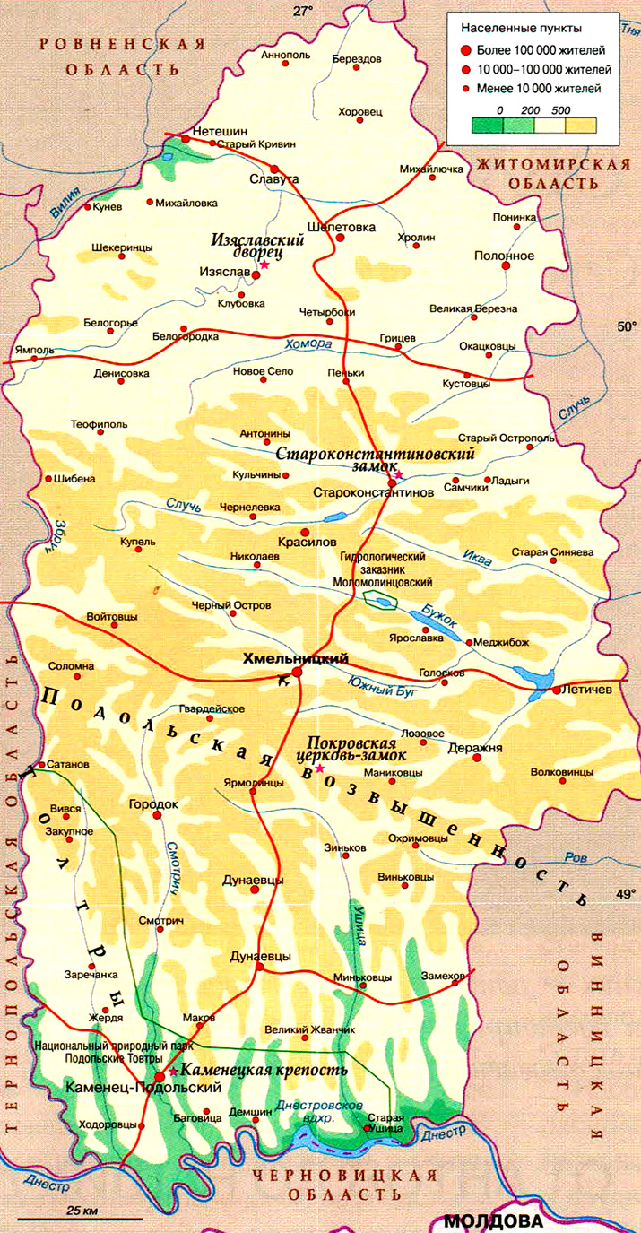 карта Хмельницкой области