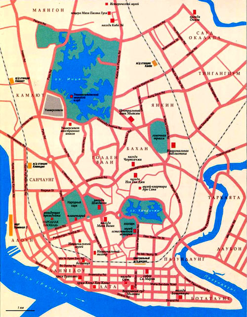 карта Янгона (Мьянма)